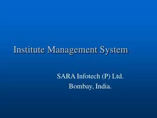 Institute Management System
