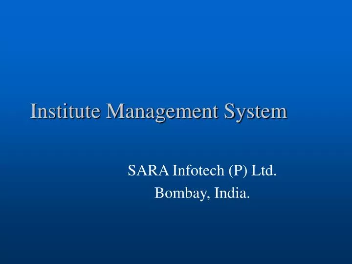 institute management system