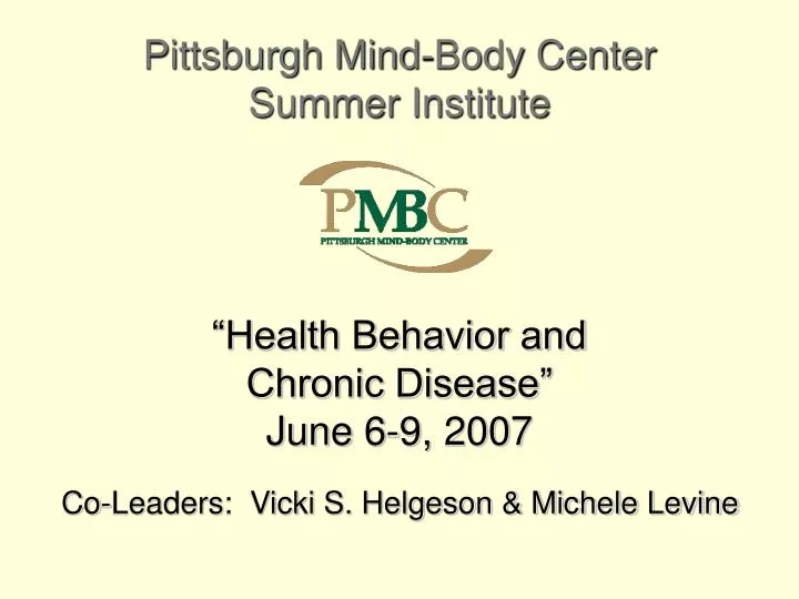 health behavior and chronic disease june 6 9 2007