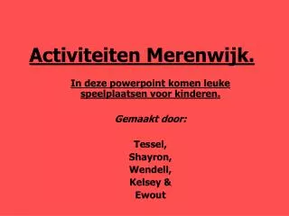 activiteiten merenwijk