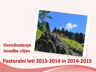 ovrednotenje izvedbe ciljev