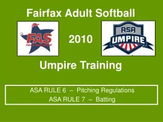 Fairfax Adult Softball 2010 Umpire Training