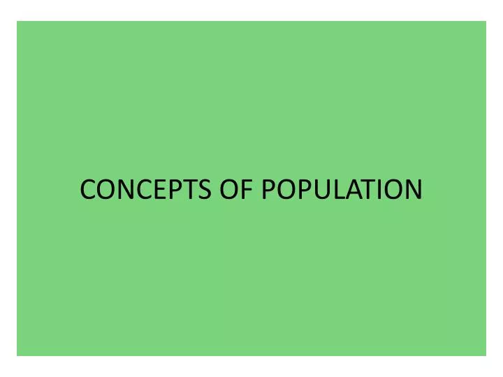 concepts of population