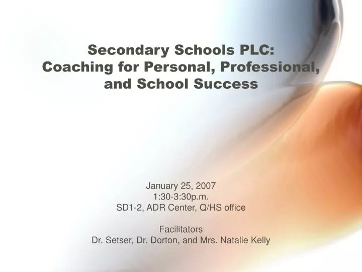 secondary schools plc coaching for personal professional and school success