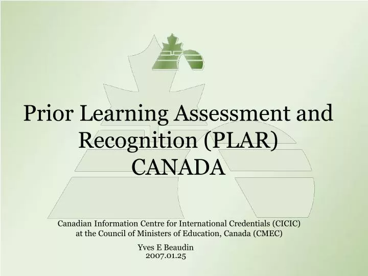 prior learning assessment and recognition plar canada