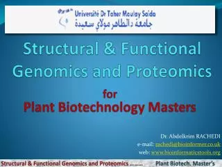 Structural &amp; Functional Genomics and Proteomics