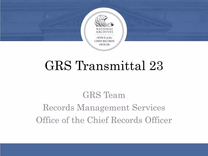 grs transmittal 23