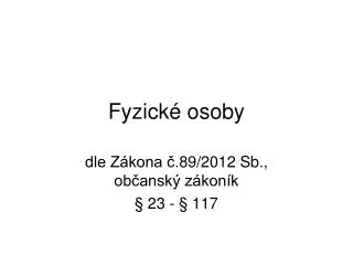 fyzick osoby