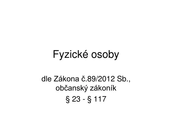 fyzick osoby