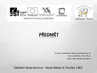 z kladn kola karvin nov m sto t dru by 1383