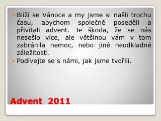 advent 2011