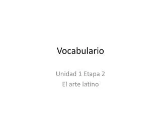 vocabulario