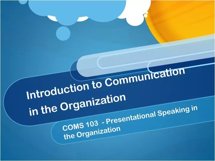 introduction to communication in the organization