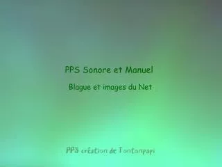 pps sonore et manuel