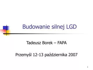 budowanie silnej lgd