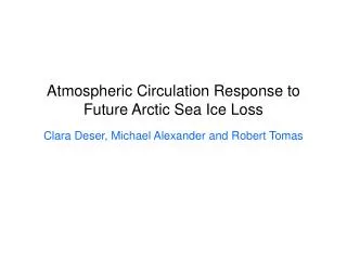 Atmospheric Circulation Response to Future Arctic Sea Ice Loss