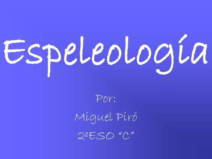 espeleolog a