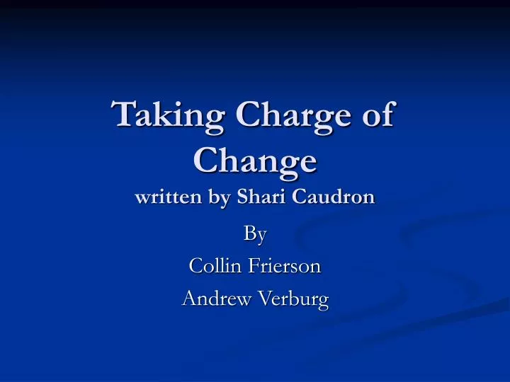 taking charge of change written by shari caudron