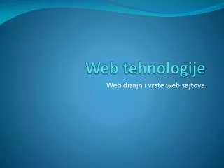 web tehnologije