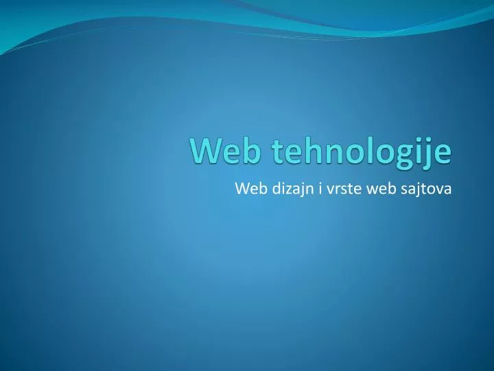 web tehnologije