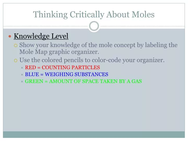 thinking critically about moles
