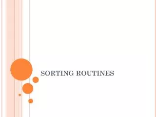 SORTING ROUTINES