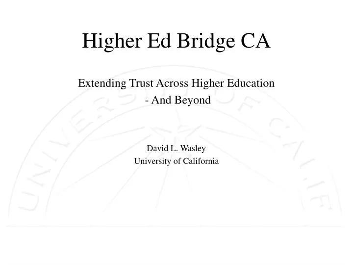 higher ed bridge ca