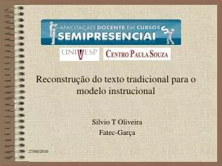 reconstru o do texto tradicional para o modelo instrucional