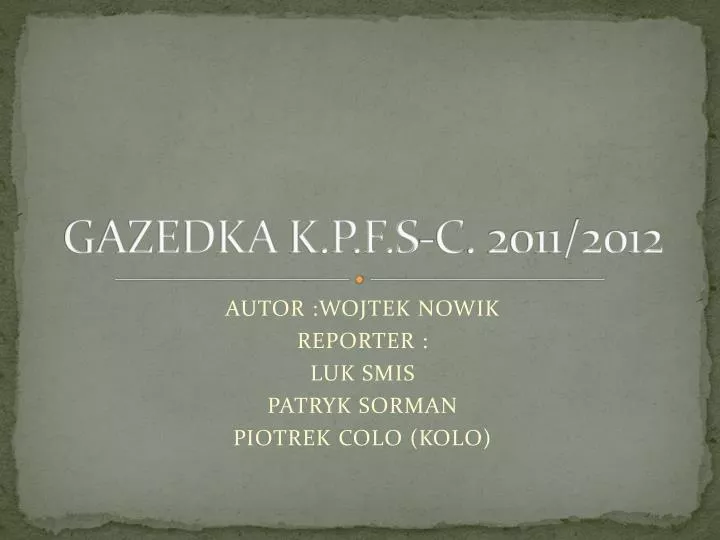 gazedka k p f s c 2011 2012