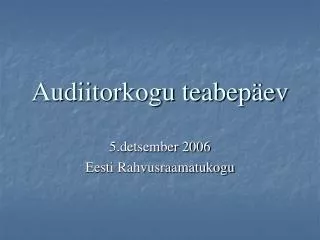 audiitorkogu teabep ev