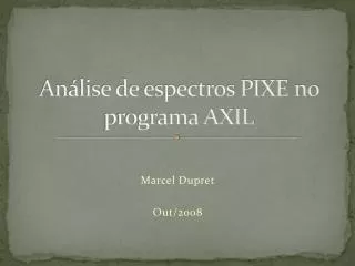an lise de espectros pixe no programa axil
