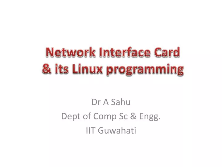 network interface card its linux programming