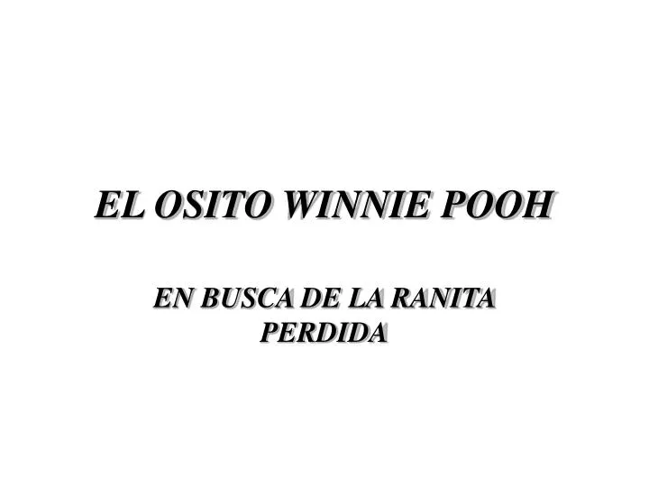 el osito winnie pooh