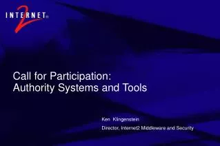Call for Participation: Authority Systems and Tools