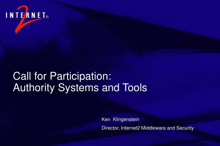 call for participation authority systems and tools