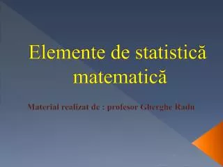 elemente de statistic matematic