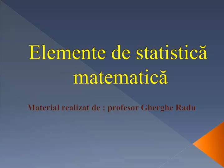 elemente de statistic matematic