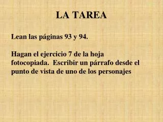 la tarea