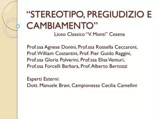 stereotipo pregiudizio e cambiamento