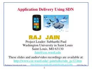 Application Delivery Using SDN