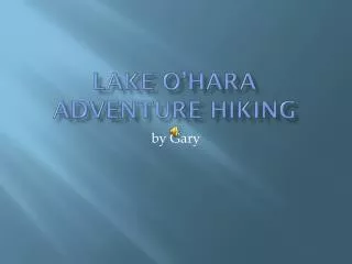 Lake O’Hara Adventure Hiking