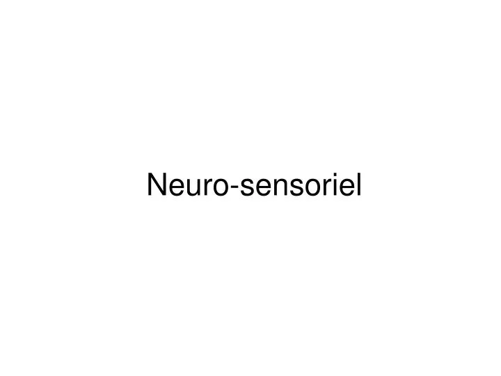 neuro sensoriel