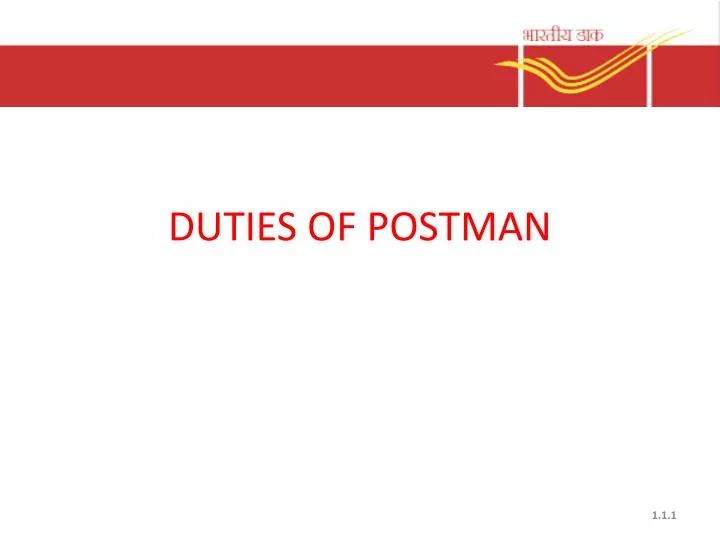 duties of postman