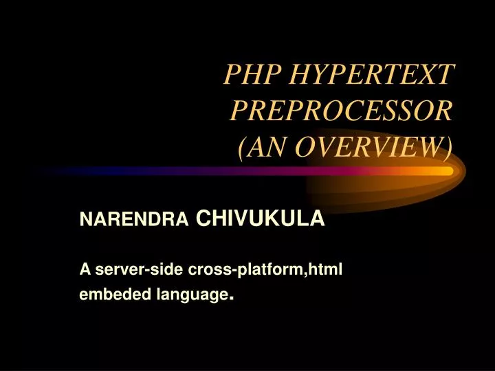 php hypertext preprocessor an overview