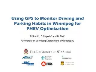 Using GPS to Monitor Driving and Parking Habits in Winnipeg for PHEV Optimization