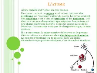 l atome