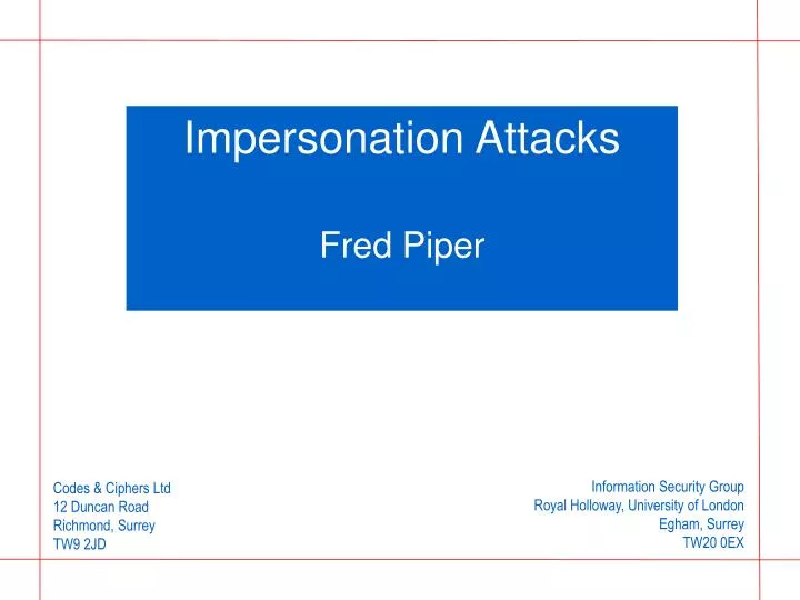 impersonation attacks fred piper
