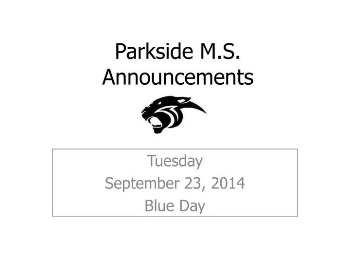 parkside m s announcements