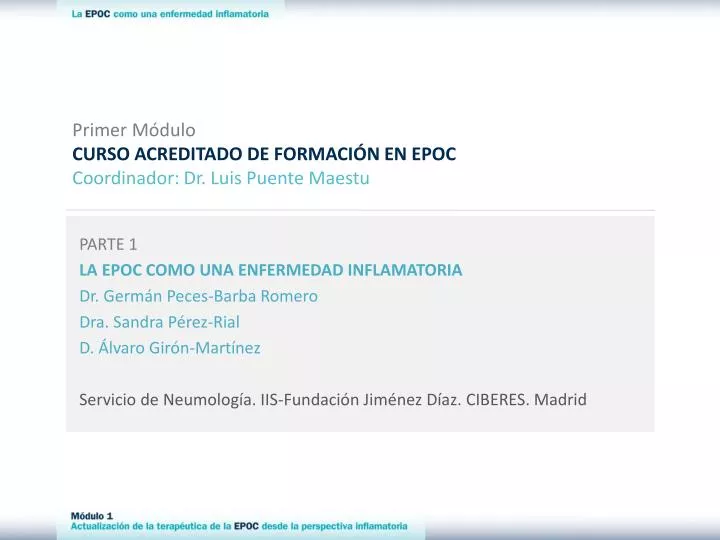 primer m dulo curso acreditado de formaci n en epoc coordinador dr luis puente maestu