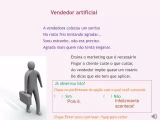 vendedor artificial